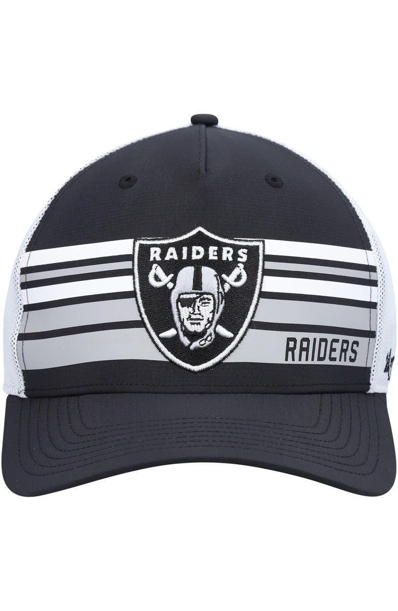 '47 Men's '47 Black/White Las Vegas Raiders Altitude II MVP Trucker Snapback Hat, Alternate, color, 