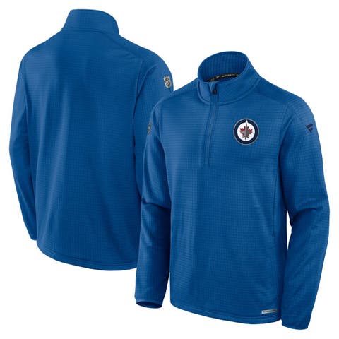 Men's Fanatics  Blue Winnipeg Jets Authentic Pro Rink Quarter-Zip Jacket
