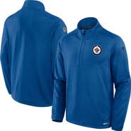 FANATICS Men's Fanatics  Blue Winnipeg Jets Authentic Pro Rink Quarter-Zip Jacket