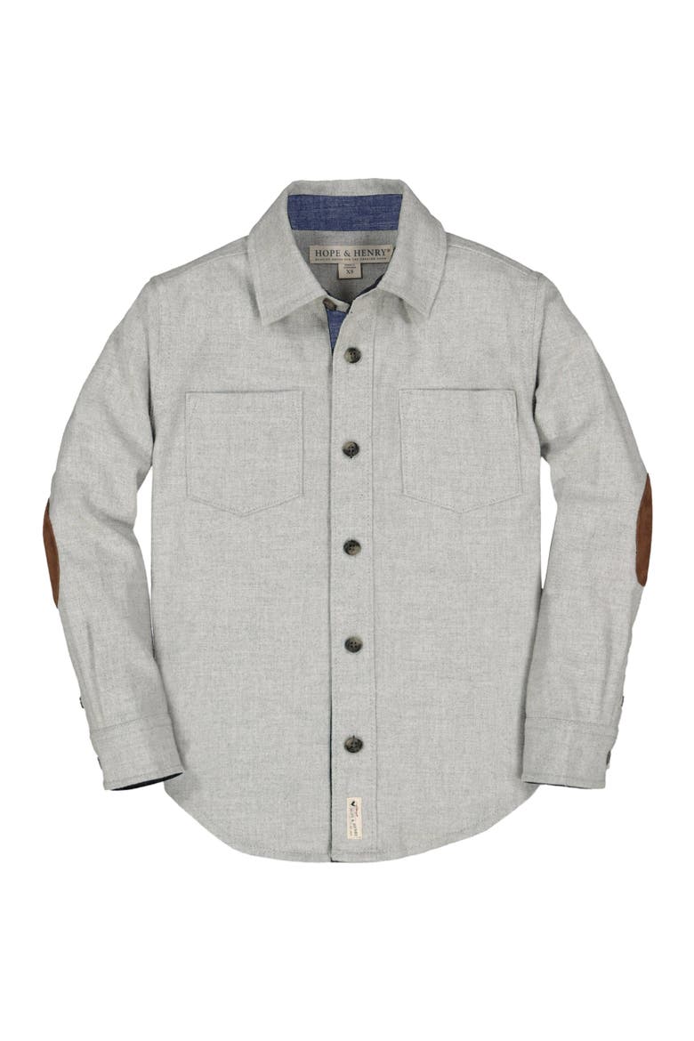 Boys' Organic Flannel Shirt, Kids, Alternate, color, Gray Heather Flannel