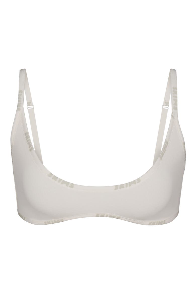 Scoop Neck Cotton Stretch Logo Bralette, Alternate, color, MARBLE