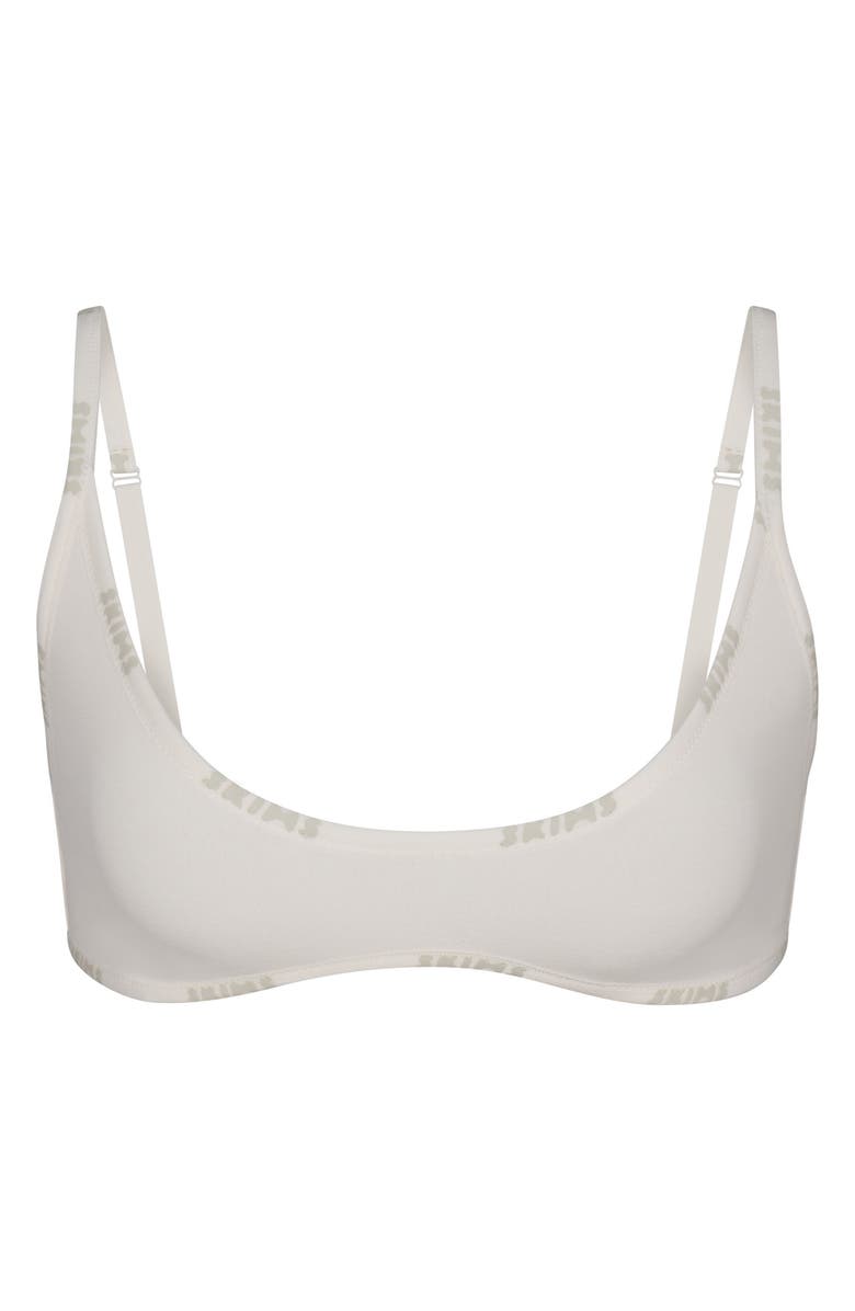 SKIMS Scoop Neck Cotton Stretch Logo Bralette, Alternate, color, 