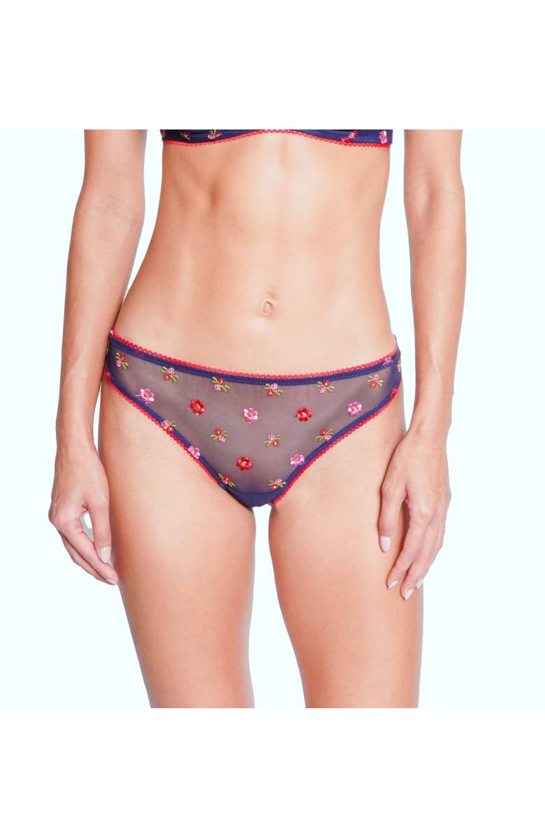 Huit Bisou Lace Tanga, Alternate, color, Navy