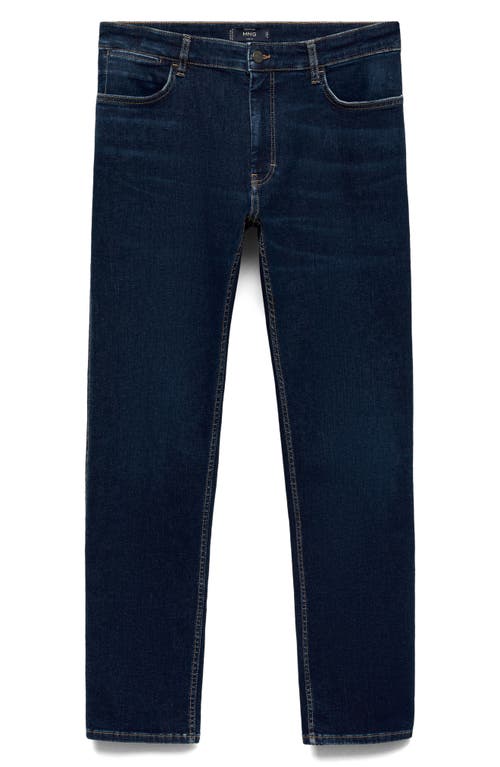 Mango Patrick Slim Fit Ultra Soft Touch Stretch Denim Jeans In Dark Blue