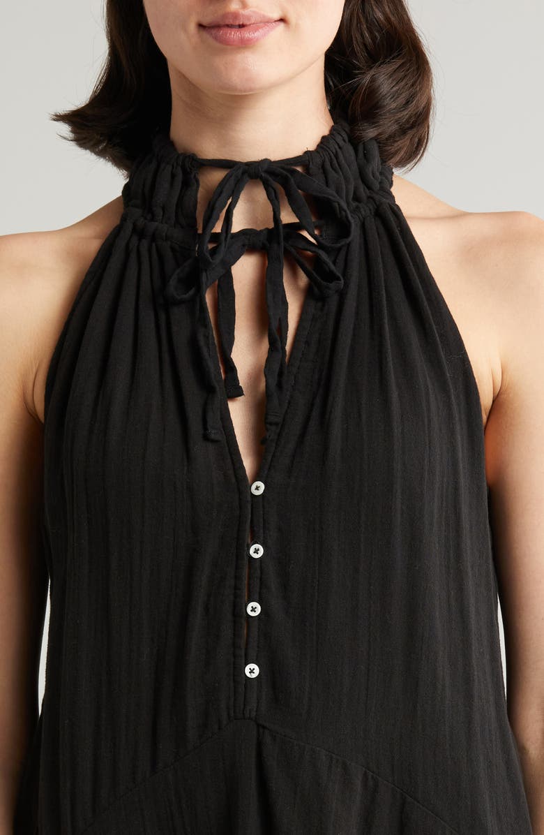 Elan Button Front Cotton Cover-Up Minidress, Alternate, color,