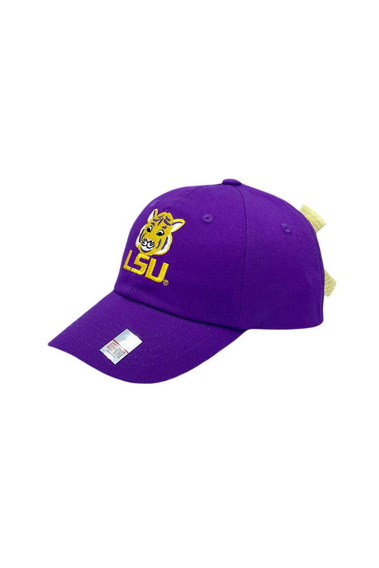 LSU Tigers Bow Baseball Hat, Main, color, Purple