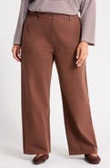 Eileen Fisher High Waist Wide Leg Full Length Organic Cotton Pants
