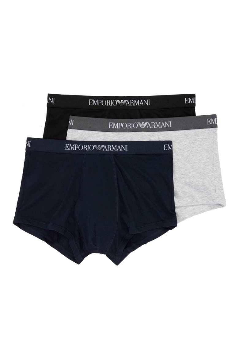 Assorted 3-Pack Cotton Trunks, Main, color, SEA BLUE