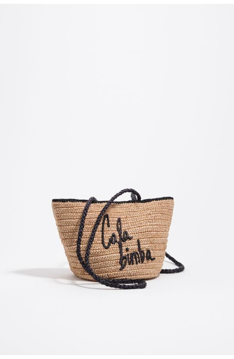 Small Raffia Basket Bag