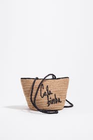 Bimba y Lola Small Raffia Basket Bag