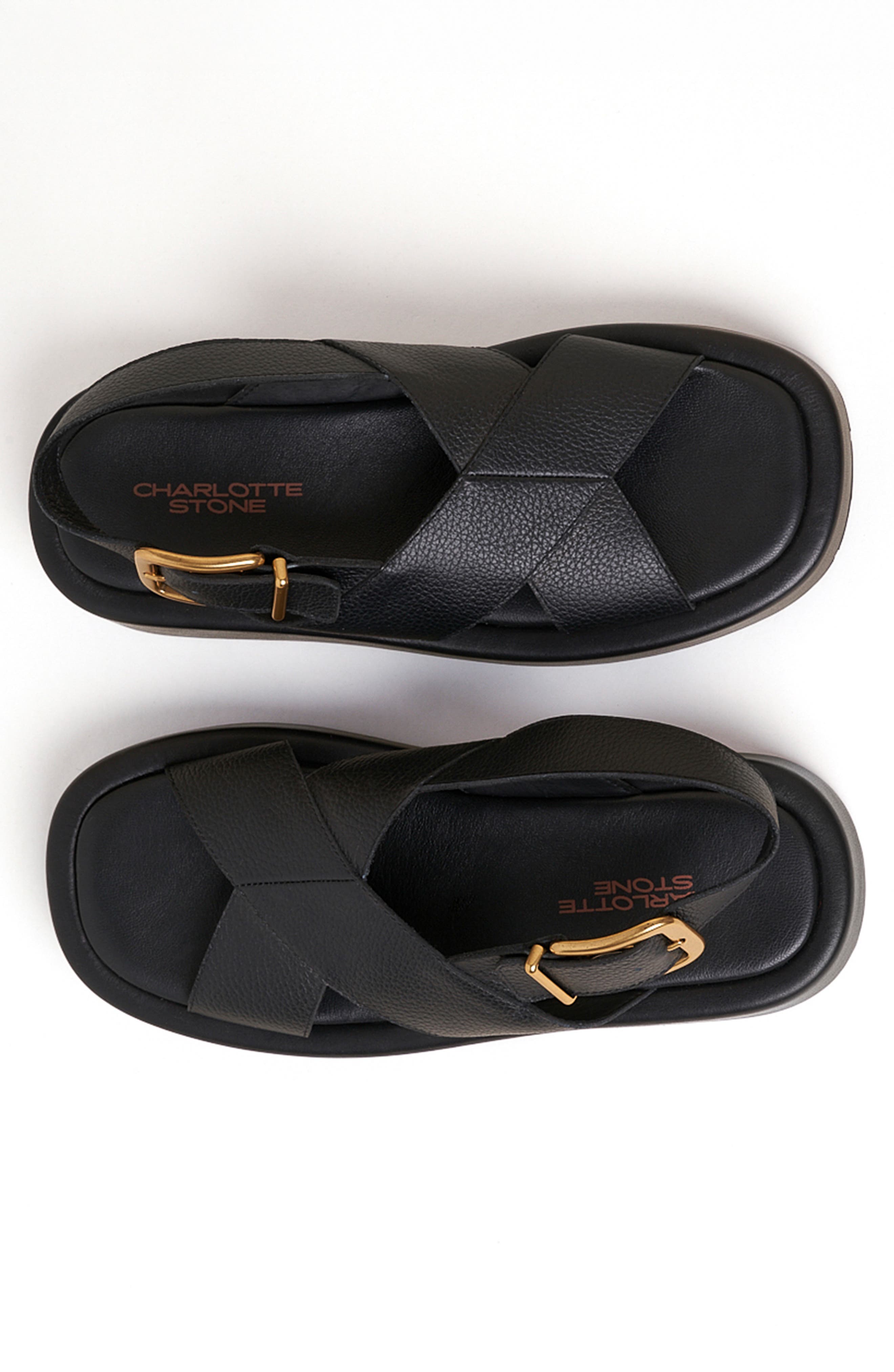 Charlotte Stone Anto Slingback Flatform Sandal, Alternate, color, Black