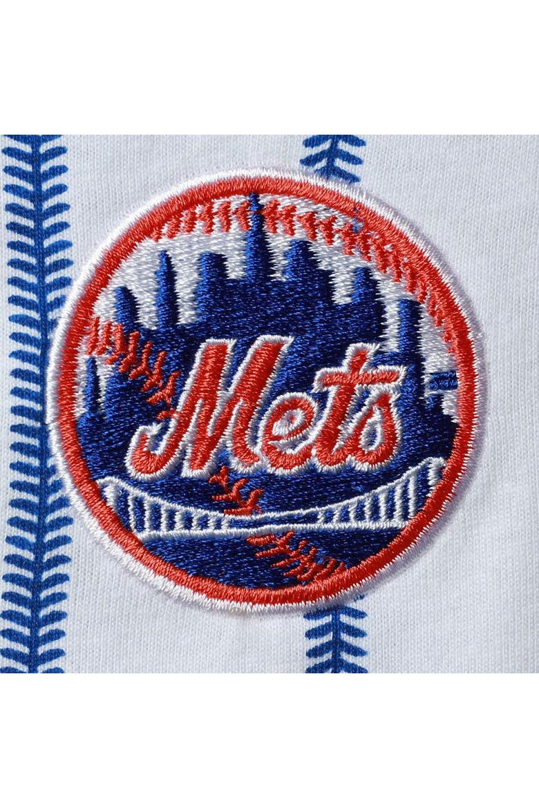 Infant White New York Mets Pinstripe Power Hitter Coverall, Alternate, color, White