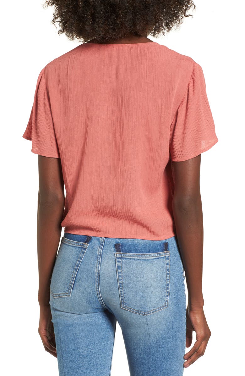 All in Favor Knot Front Shirt, Alternate, color, 
