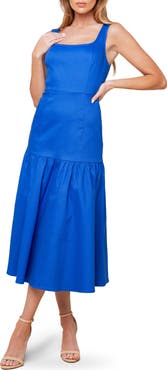 FLYING TOMATO Sleeveless Flounce Hem Midi Dress