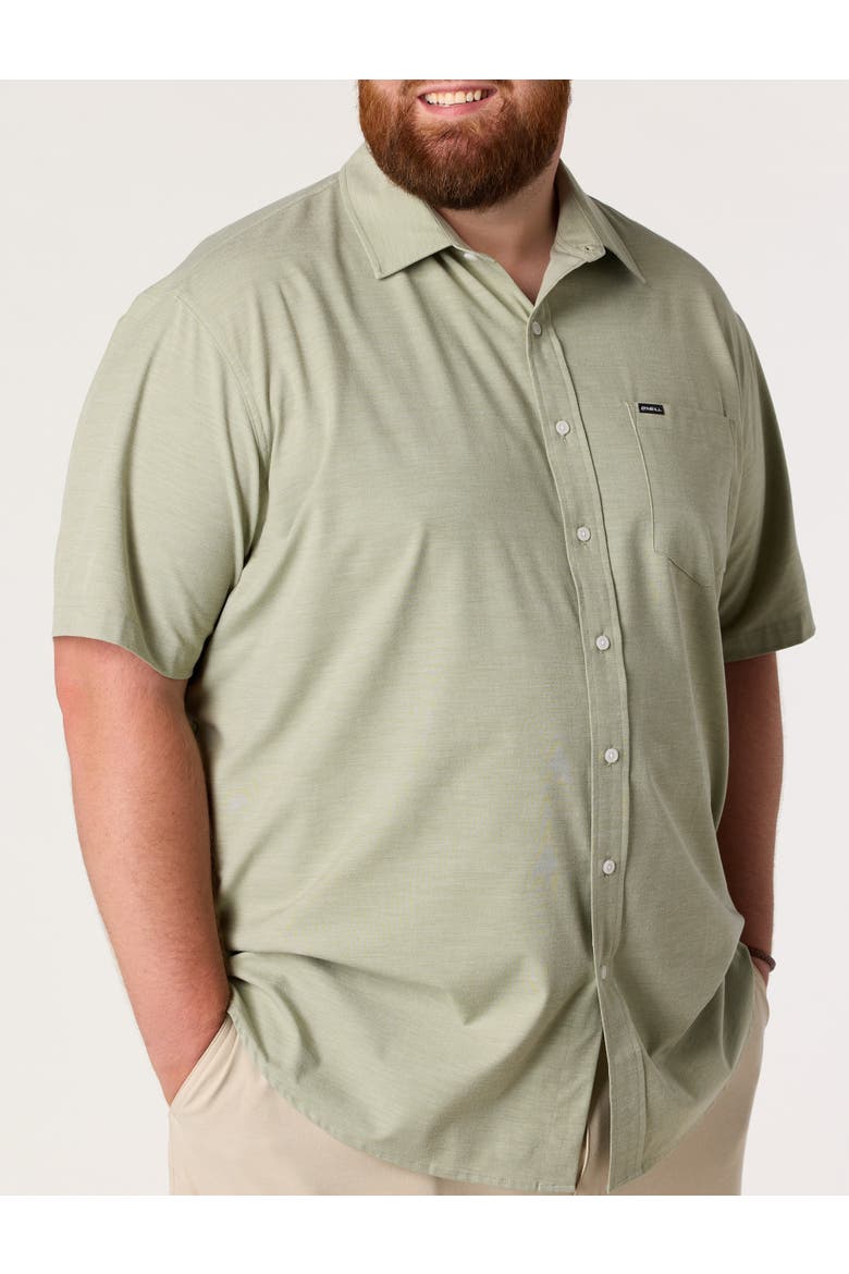 Big & Tall Solid Sport Shirt, Alternate, color, OIL GREEN