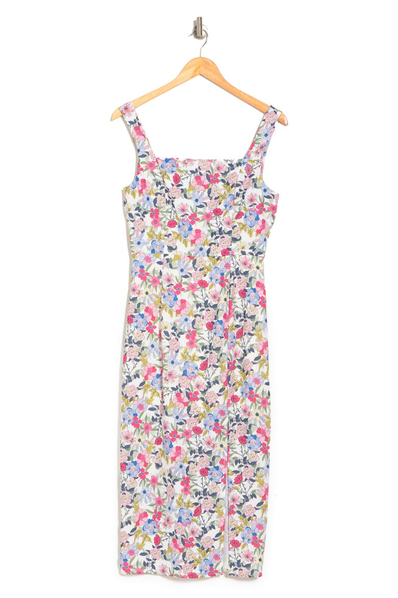 Square Neck Midi Dress, Alternate, color, FLORAL MULTI