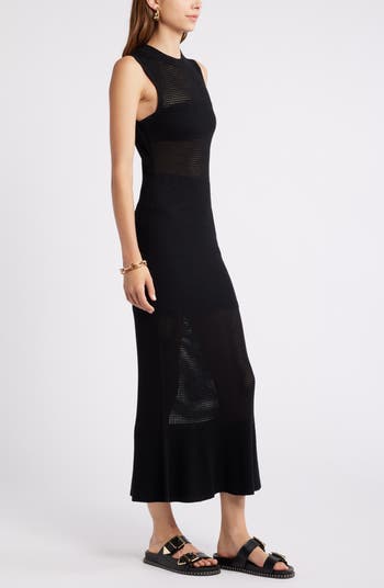 Sleeveless Mesh Sweater Dress