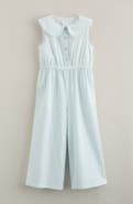 Nordstrom Kids' Peter Pan Collar Cotton Seersucker Jumpsuit
