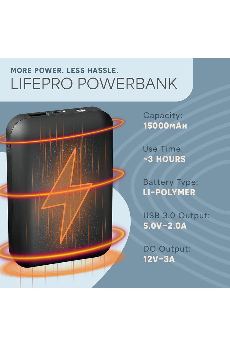 15000mAh Portable Power Bank for AllevaRed & BioRecover USB C & 12V DC Output, Alternate, color, Black