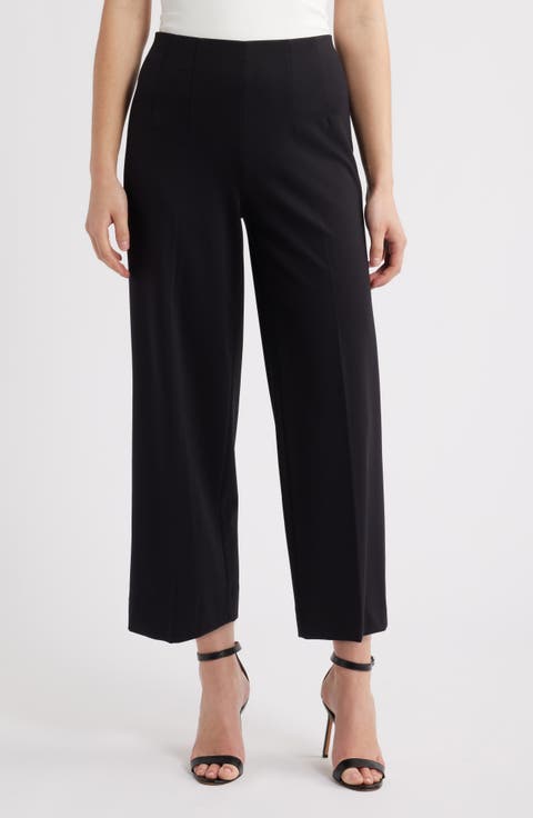 High Waist Pull-On Wide Leg Pants (Regular & Petite)