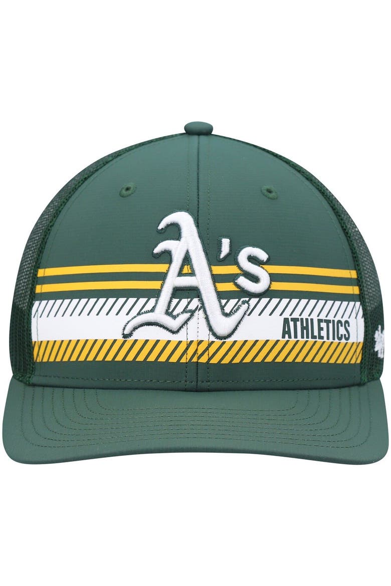 Men's '47 Green Oakland Athletics Cumberland Trucker Snapback Hat, Alternate, color, Green
