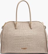 Donna Karan New York Satin Croc-Effect Suede Tote