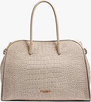 Donna Karan New York Satin Croc-Effect Suede Tote