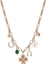 Alex and Ani Lucky Four Lear Clover Charm Necklace