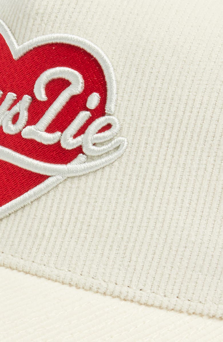 BOYS LIE Signature Corduroy Trucker Hat, Alternate, color, White