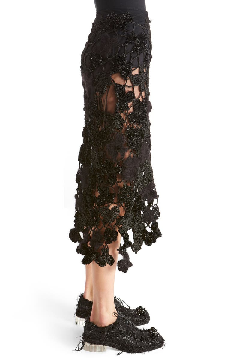 Simone Rocha Metallic Crochet Skirt, Alternate, color,