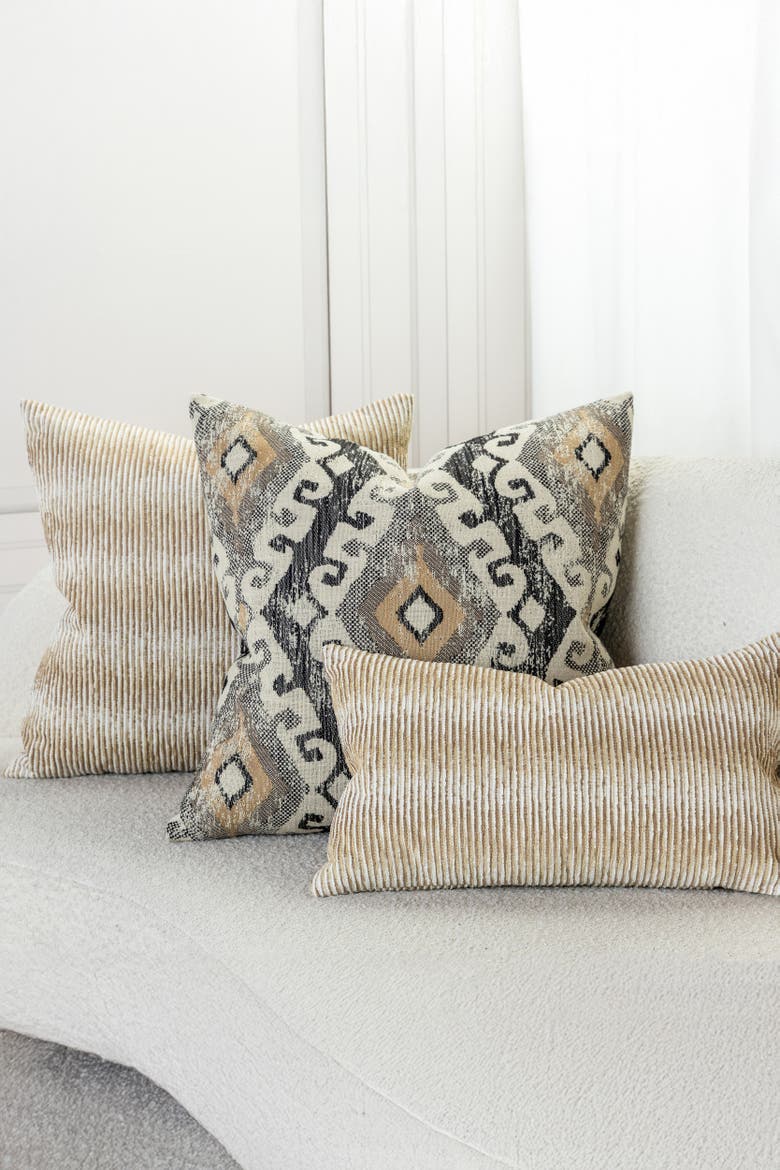 Progress Multicolored Chenille Indoor & Outdoor Woven Accent Pillow, Alternate, color, Honey
