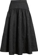 Caslon® Floral Jacquard Full Midi Skirt
