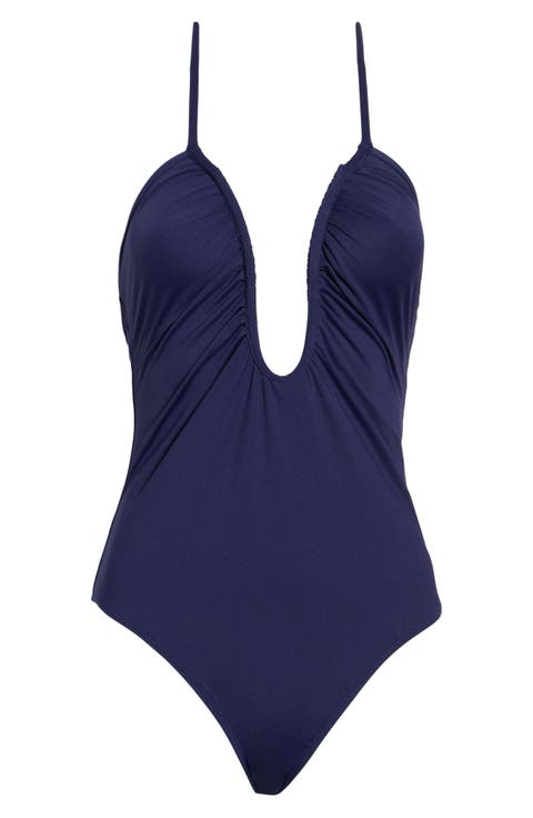 Leilani Matte Plunge One-Piece Swimsuit