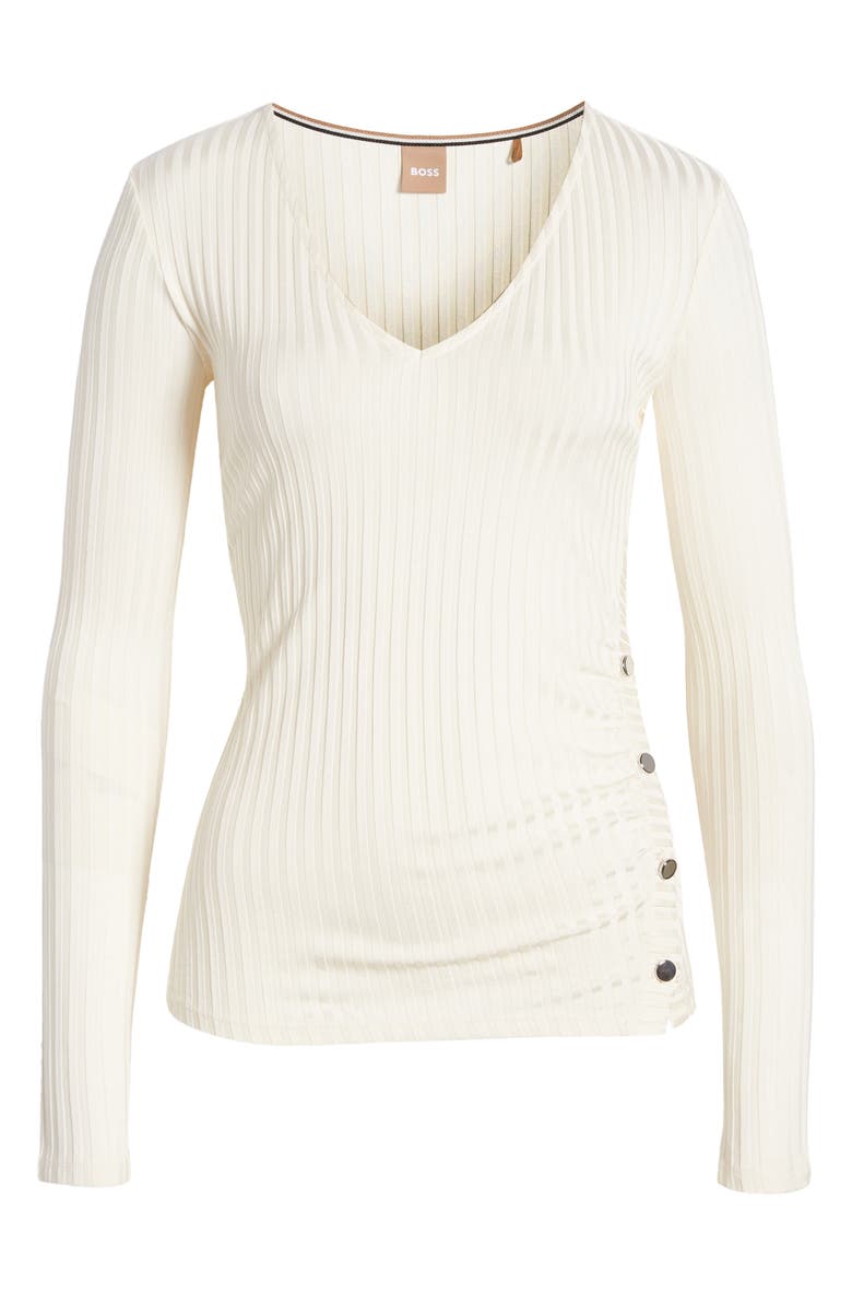 BOSS Eruna Rib Button Trim Sweater, Alternate, color, 