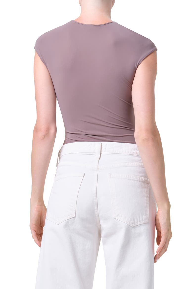 Agata Cap Sleeve Bodysuit, Alternate, color, TAUPE DARK SAN