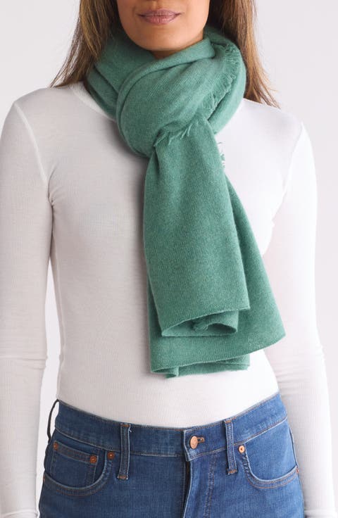 Cashmere Jersey Fringe Wrap Scarf