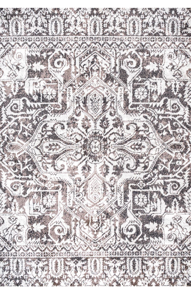JONATHAN Y Scala Grand Medallion Ornate Area Rug, Main, color, Brown/Ivory