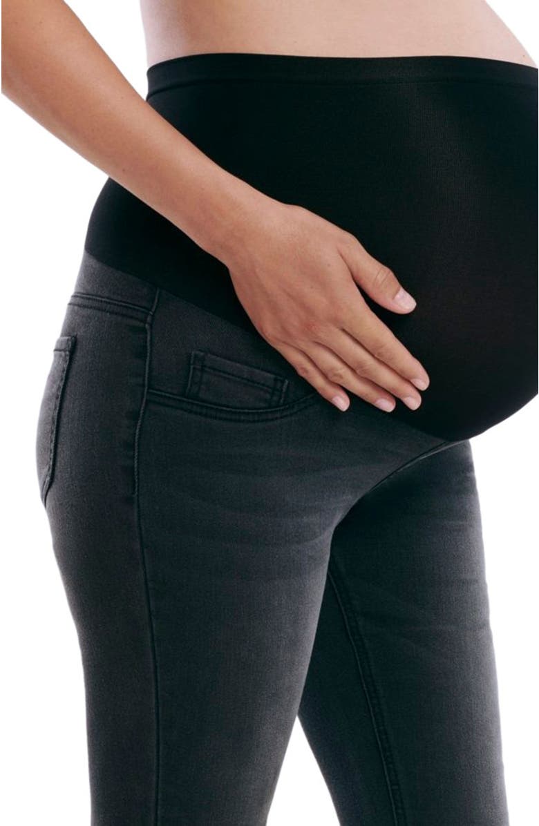 MOTHERHOOD MATERNITY Secret Fit Ankle Length Skinny Jeans, Alternate, color, Black