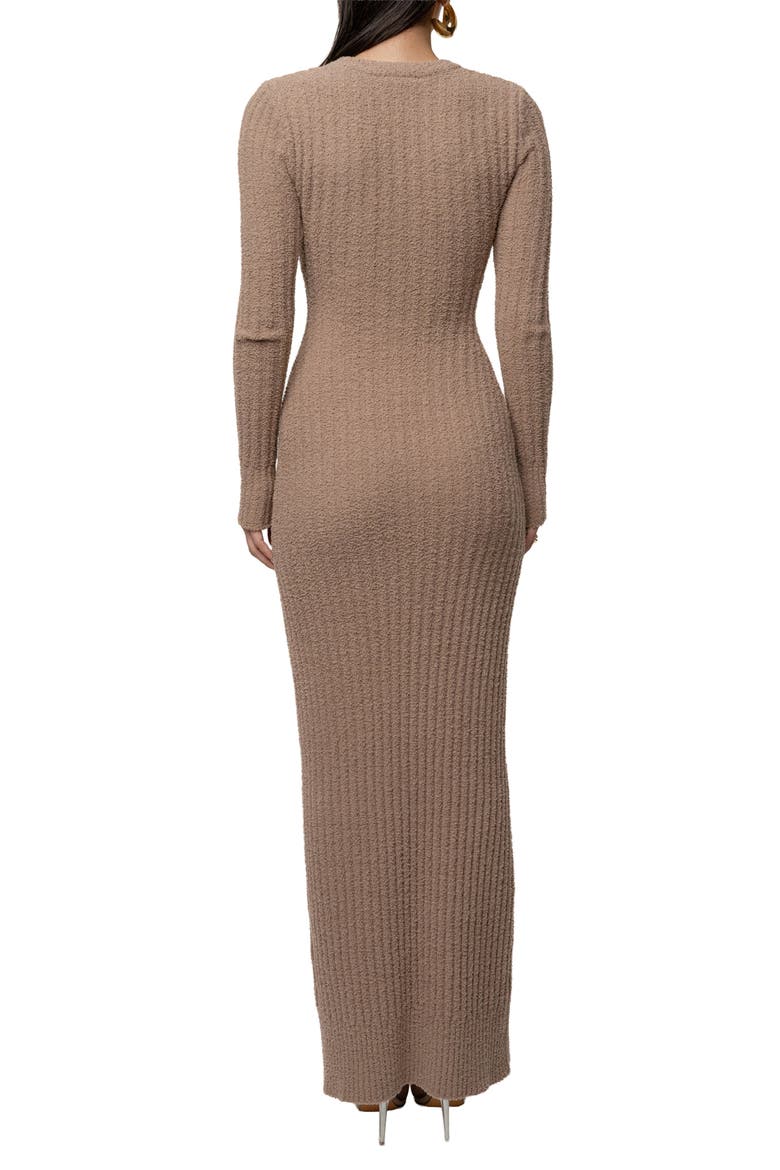 First Class Ribbed Maxi Dress, Alternate, color, Taupe
