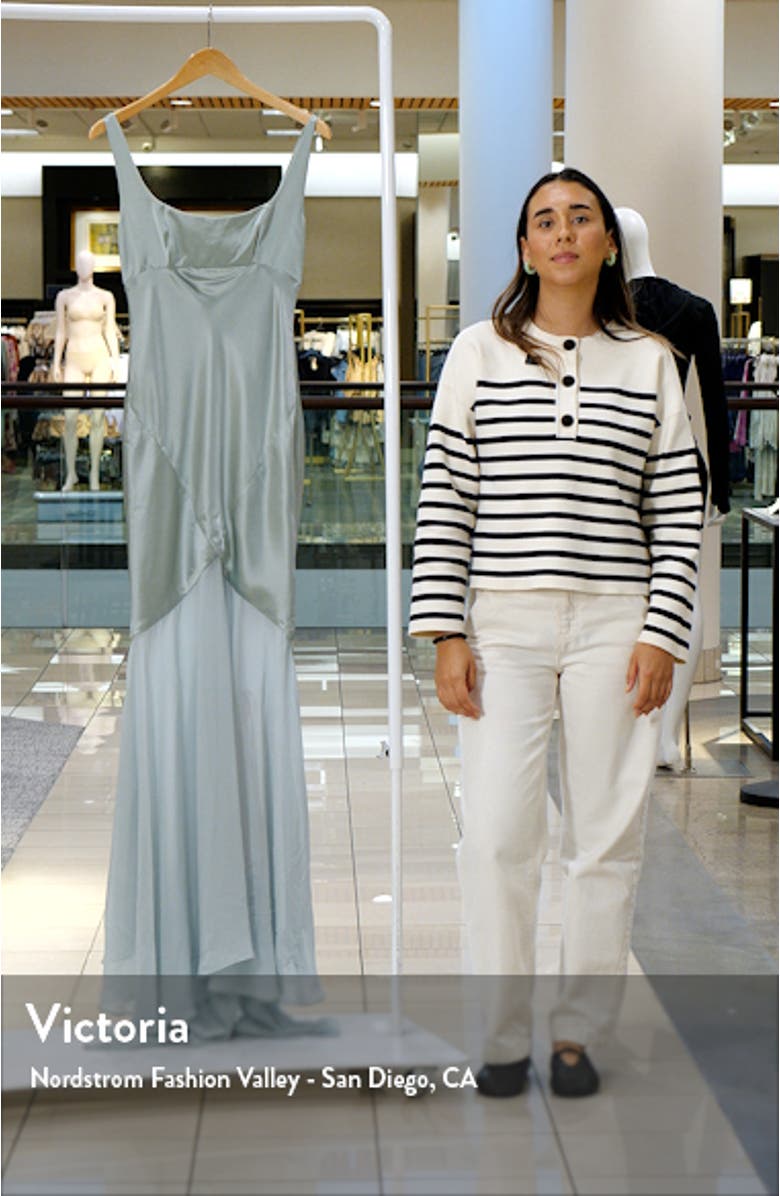 Vittoria Paneled Satin & Chiffon Gown, sales video thumbnail