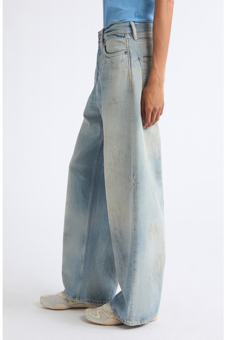 1981 Trafalgar Distressed Organic Cotton & Lyocell Denim Wide Leg Jeans, Alternate, color, LIGHT BLUE
