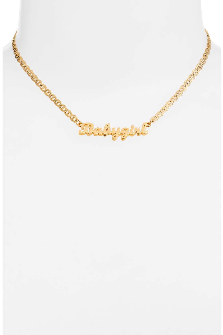 Babygirl Nameplate Necklace, Alternate, color, GOLD