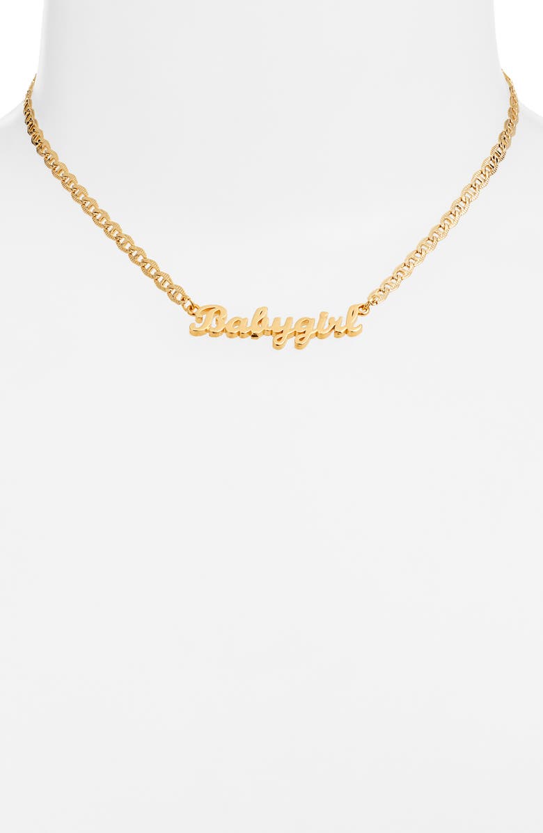 VIDAKUSH Babygirl Nameplate Necklace, Alternate, color, Gold