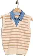 Democracy Denim Trim Sweater Vest