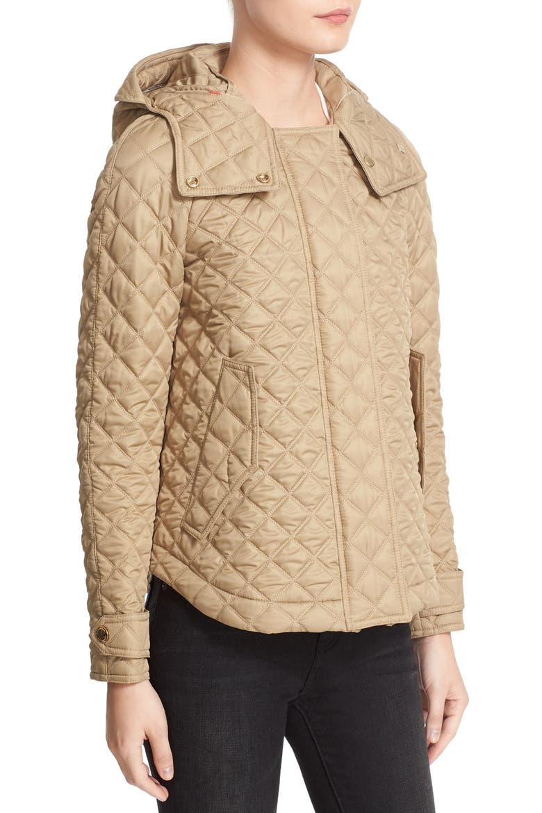 'Leightonbury' Quilted Hooded Jacket, Alternate, color, CANVAS