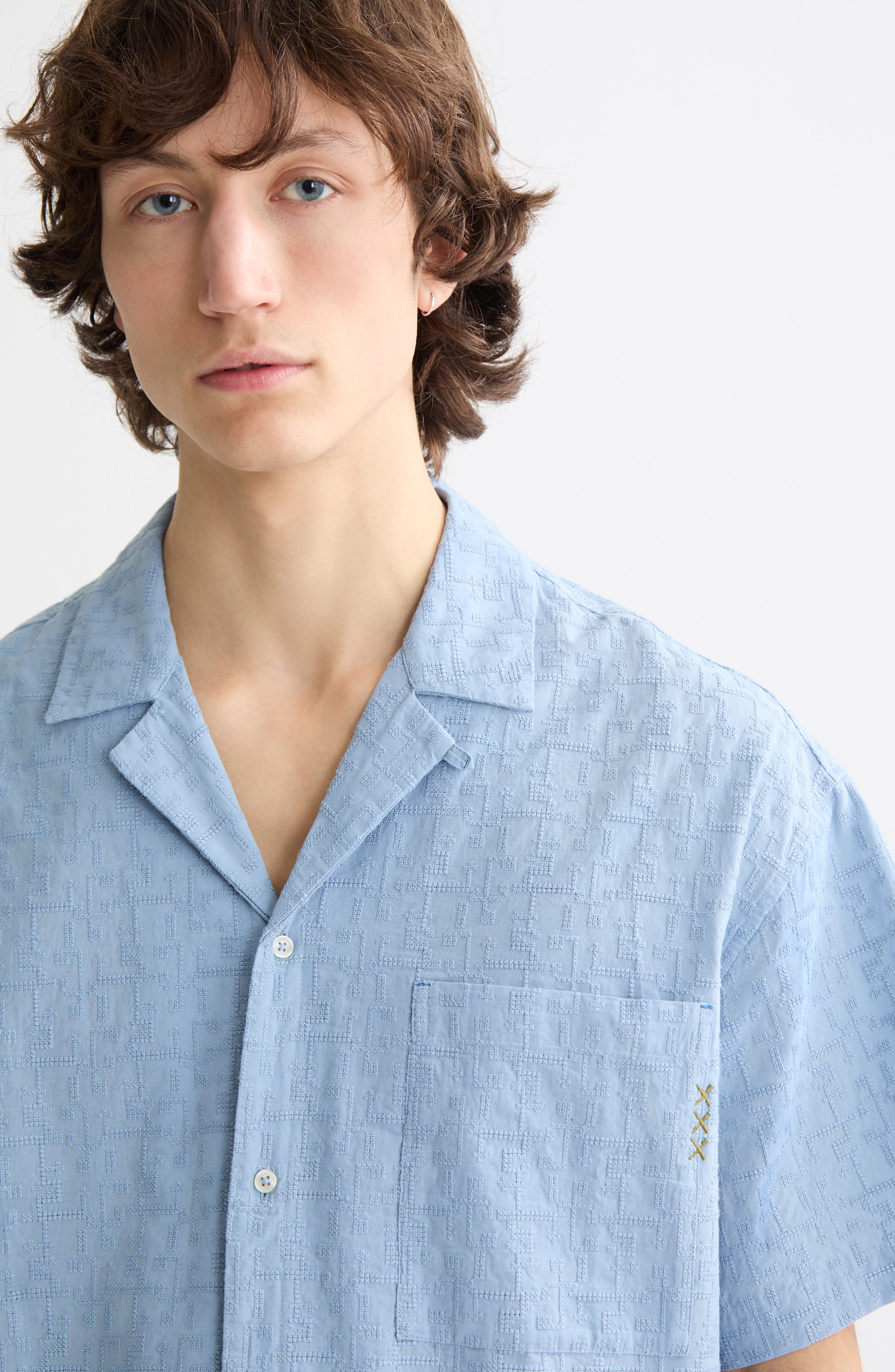 Macys Cross-Stitch Camp Shirt - image 4