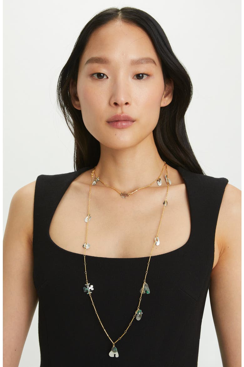 Roxanne Necklace, Alternate, color, GOLD / ANTIQUE TORY SILVER
