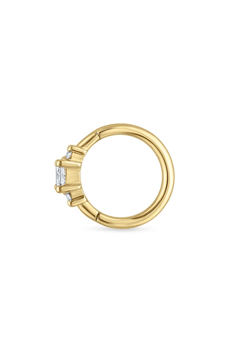 MARIA TASH Princess Cut Diamond Single Clicker Hoop Earring, Alternate, color, 18K Yellow Gold/ Diamond