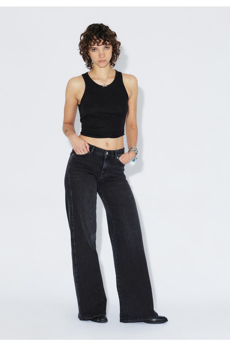 Zila Mid Wide Jeans, Alternate, color, Black Mist