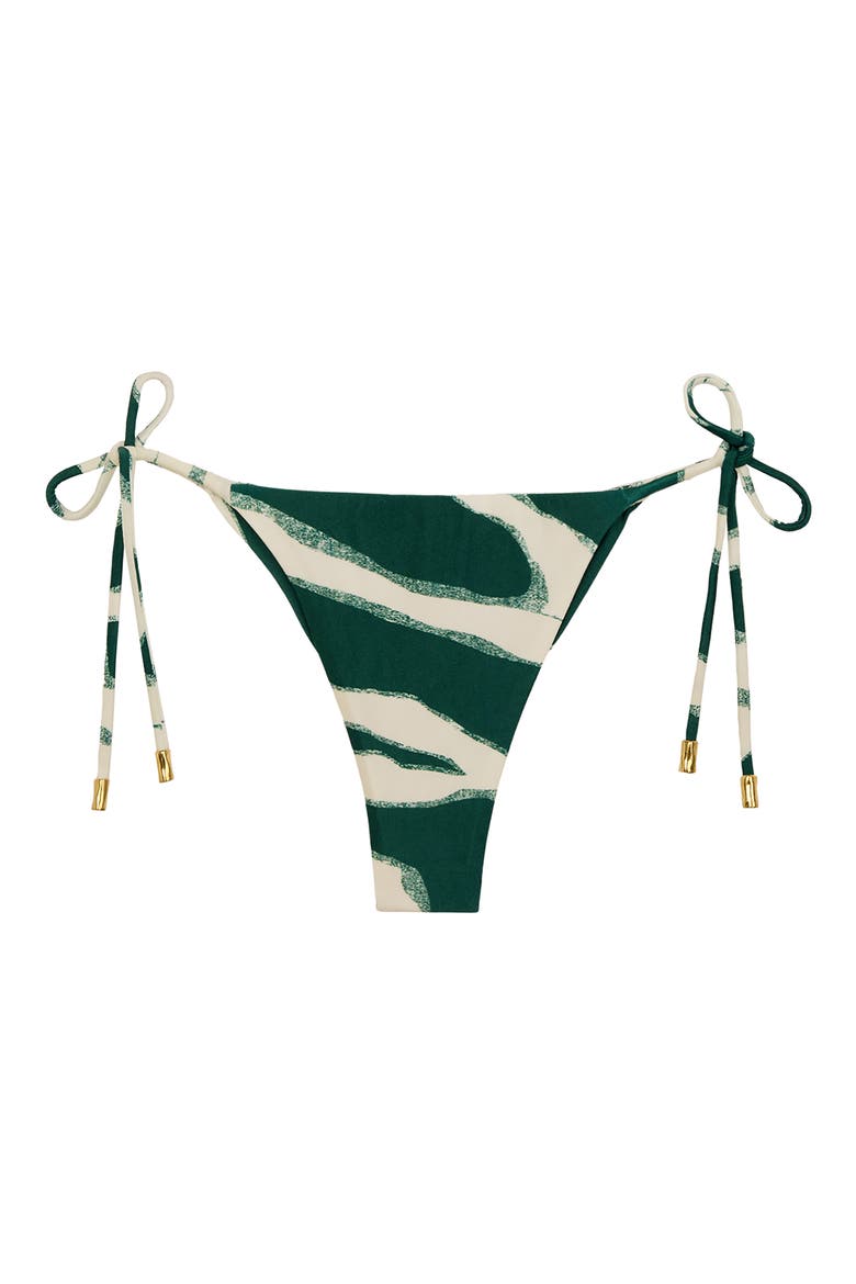 Enigma Stripe Side Tie Bikini Bottoms, Alternate, color, GREEN MULTI